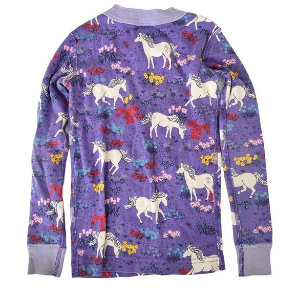 Hanna Andersson Purple Horse Floral Organic Cotton Pajama Top Sz 5 - Picture 3 of 4